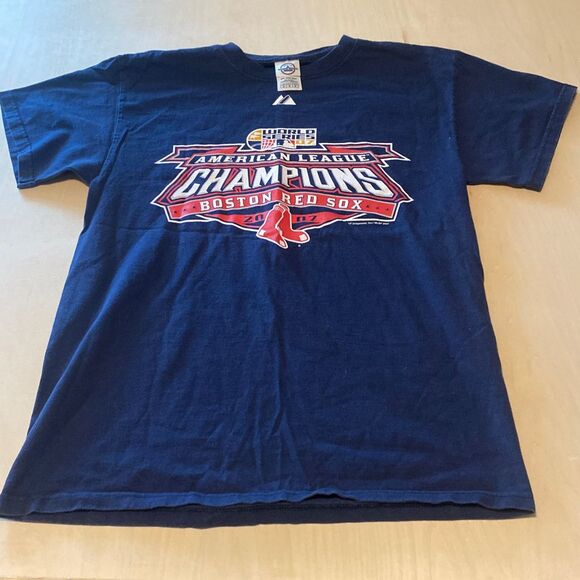 2007‎ Boston Red Sox Delta  T-Shirt ALCS Champions blue short sleeve - Picture 1 of 7